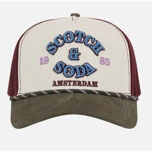 NEW SCOTCH & SODA AMSTERDAM BREEZY TRUCKER HAT CAP SNAP BACK EMBROIDER CORDUROY